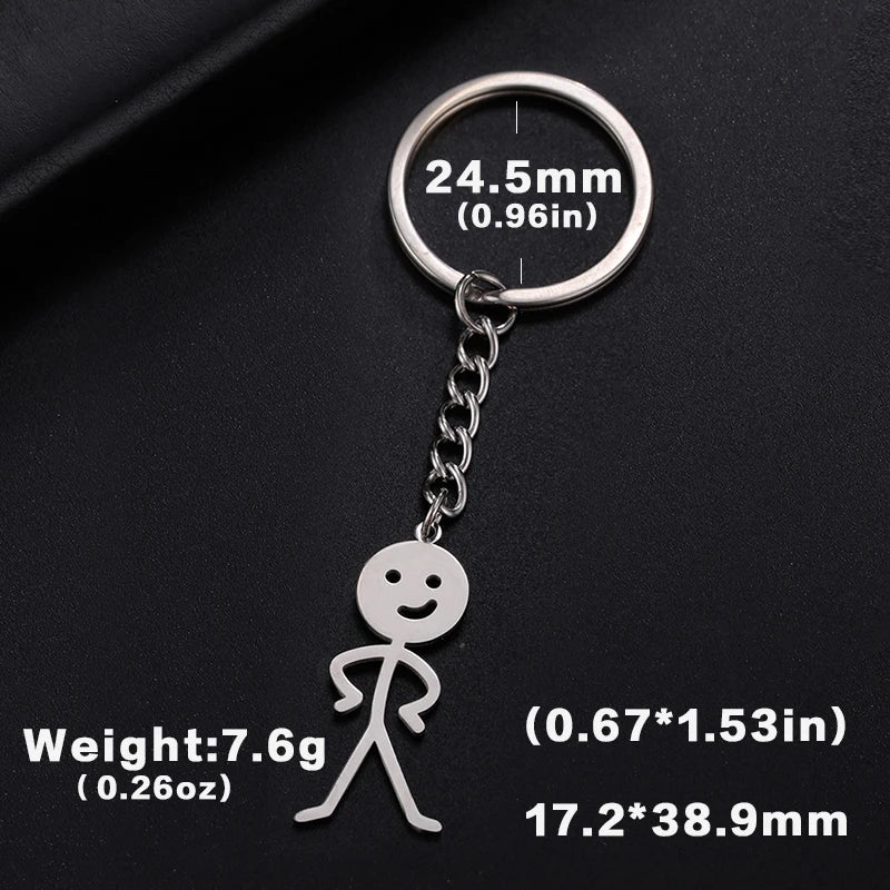 Funny Middle Finger Stickman Keychain