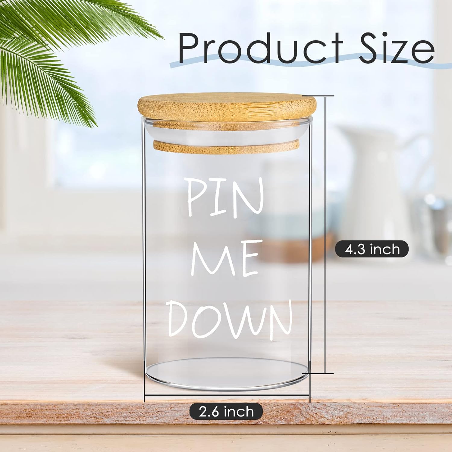 6 Pcs Apothecary Jars Glass Jars with Lids for Bathroom Qtip Holder Glass Cotton Ball Holder for Home Bathroom Farmhouse Storage Containers Makeup Organizer Decoration