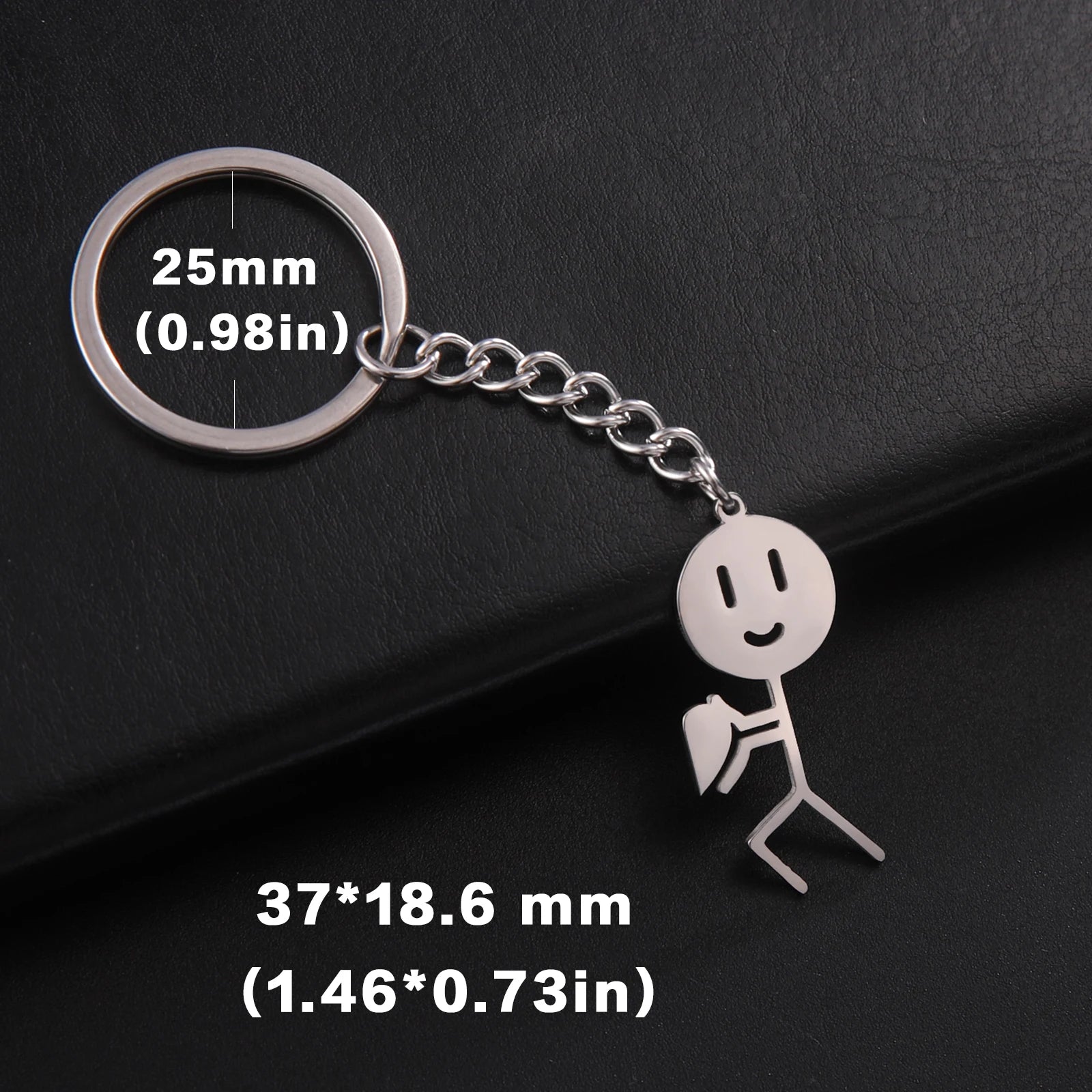 Funny Middle Finger Stickman Keychain