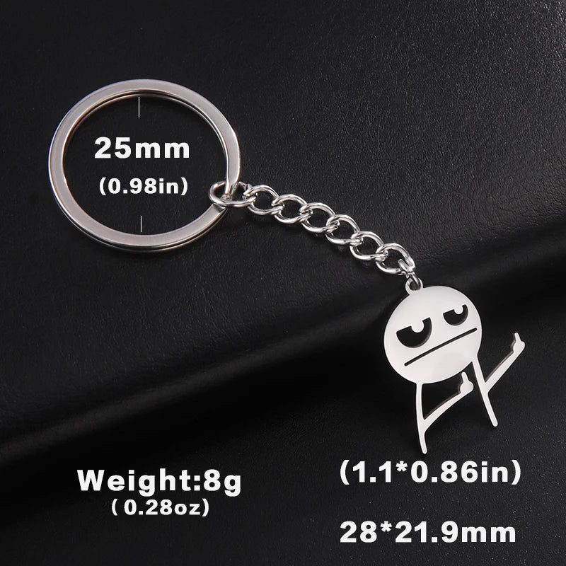 Funny Middle Finger Stickman Keychain
