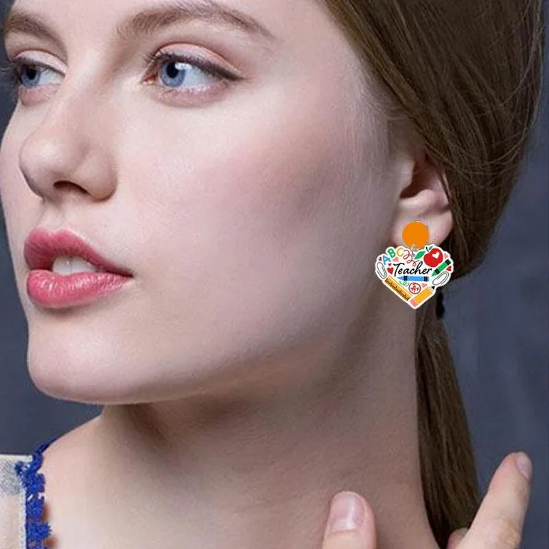 Christmas Sweater Acrylic Earrings For Women Plastic Autism Pink Sweater Drop Earrings Jewelry Kawaii Cute Girls Women Gift