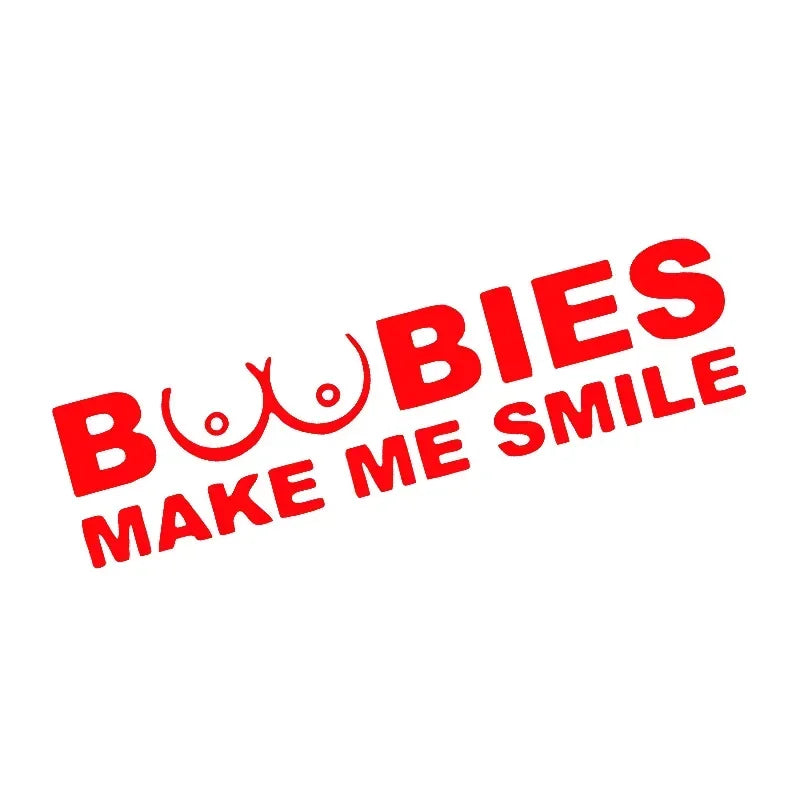 BOOBIES Make Me Smile Car Decal
