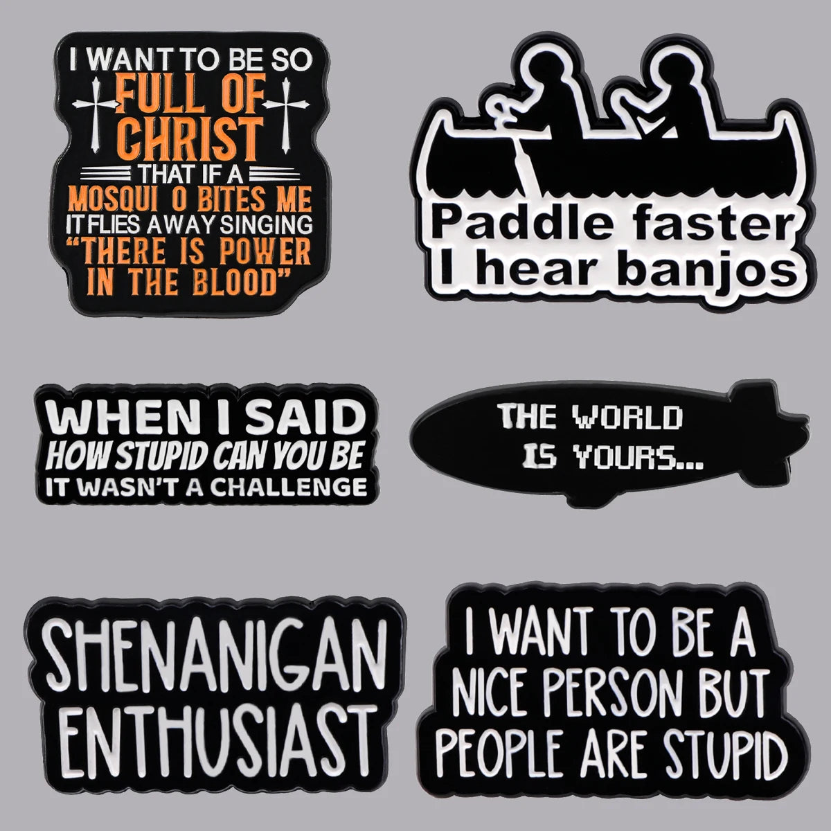 Funny Quotes Brooch Pins