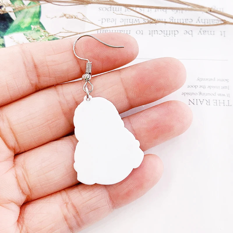 Christmas Sweater Acrylic Earrings For Women Plastic Autism Pink Sweater Drop Earrings Jewelry Kawaii Cute Girls Women Gift