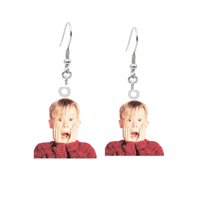 Christmas Sweater Acrylic Earrings For Women Plastic Autism Pink Sweater Drop Earrings Jewelry Kawaii Cute Girls Women Gift