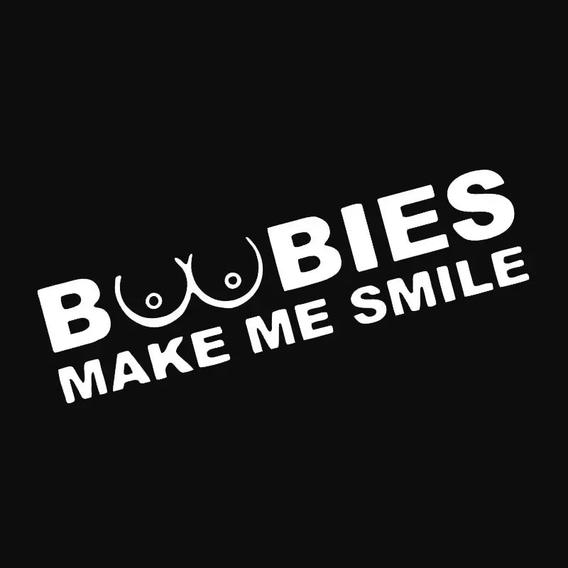 BOOBIES Make Me Smile Car Decal
