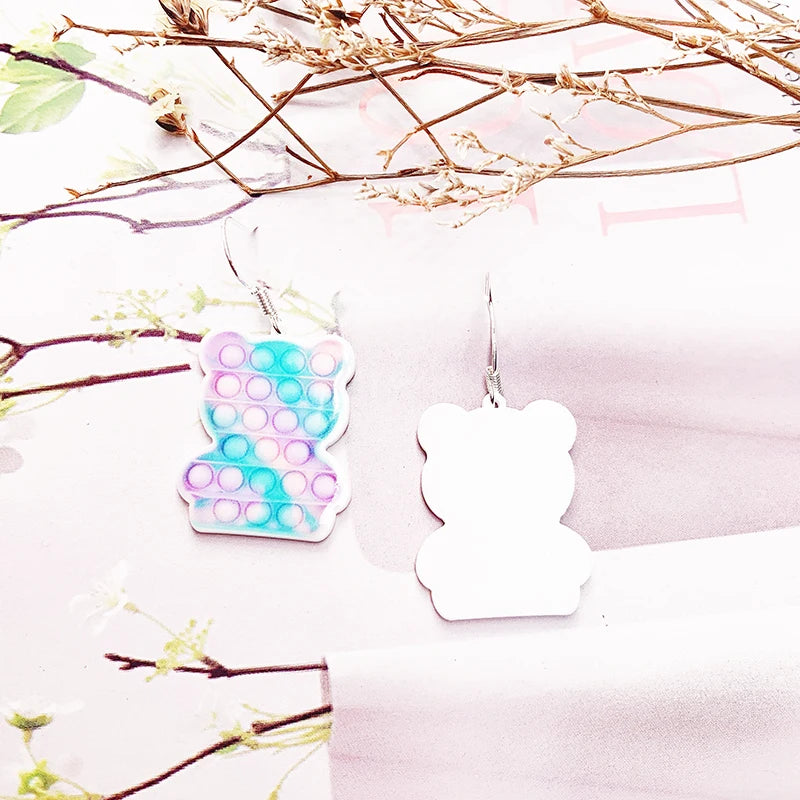 Christmas Sweater Acrylic Earrings For Women Plastic Autism Pink Sweater Drop Earrings Jewelry Kawaii Cute Girls Women Gift