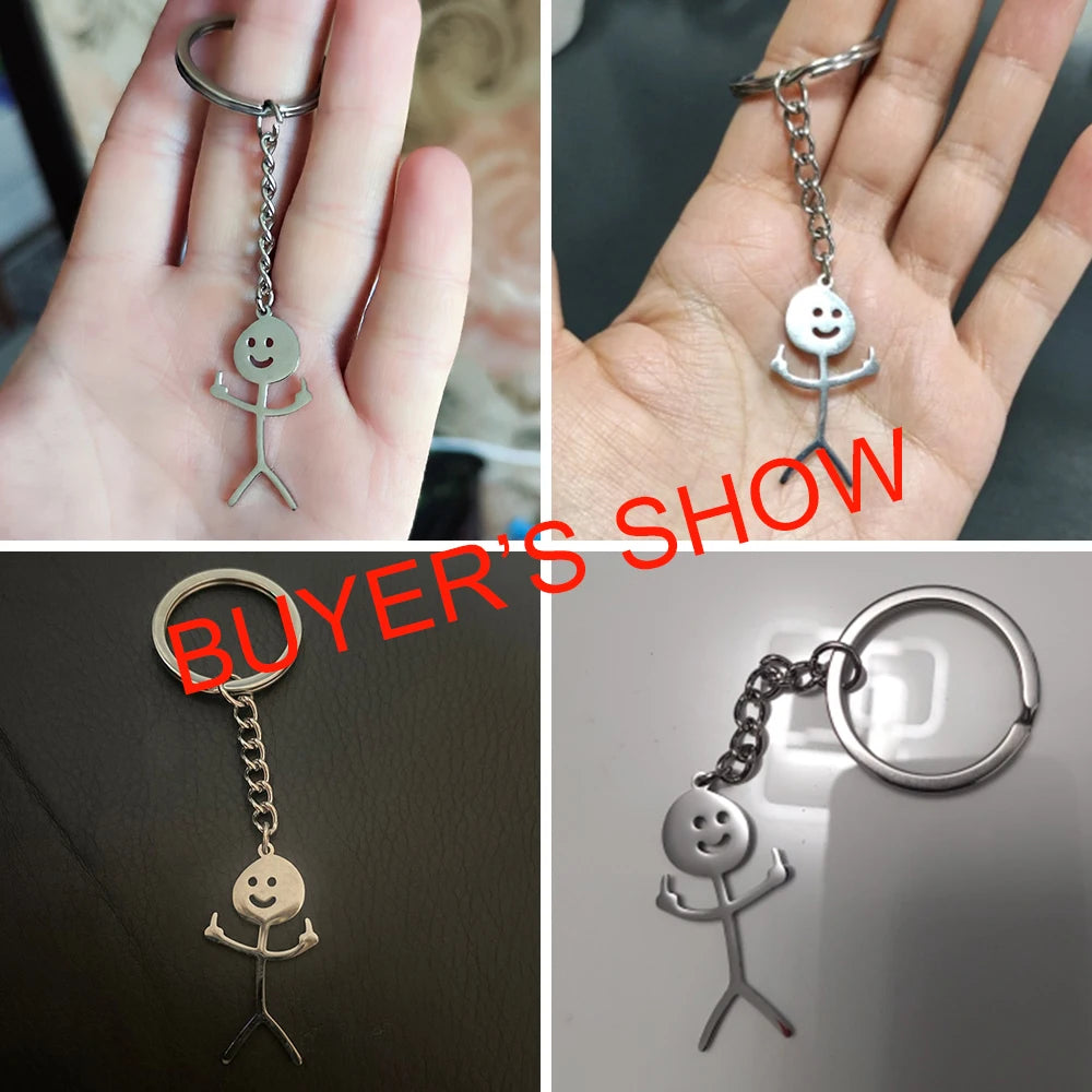 Funny Middle Finger Stickman Keychain