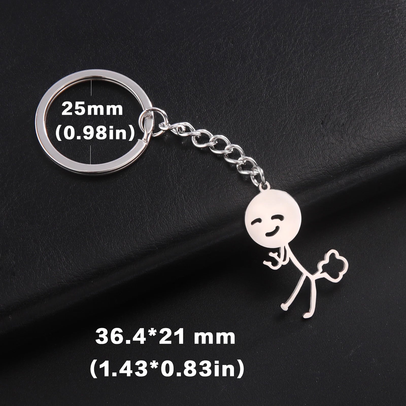 Funny Middle Finger Stickman Keychain