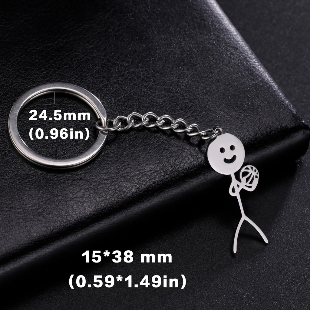 Funny Middle Finger Stickman Keychain 