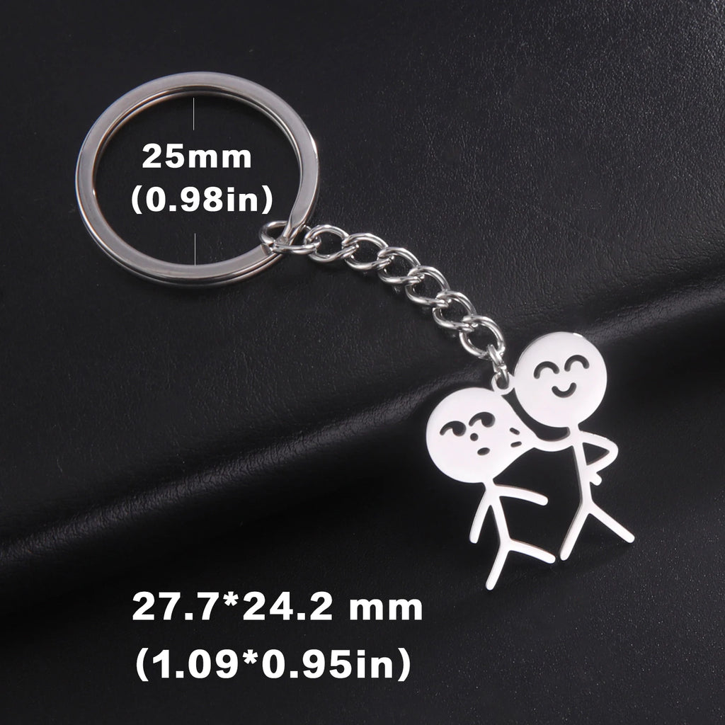 Funny Middle Finger Stickman Keychain 