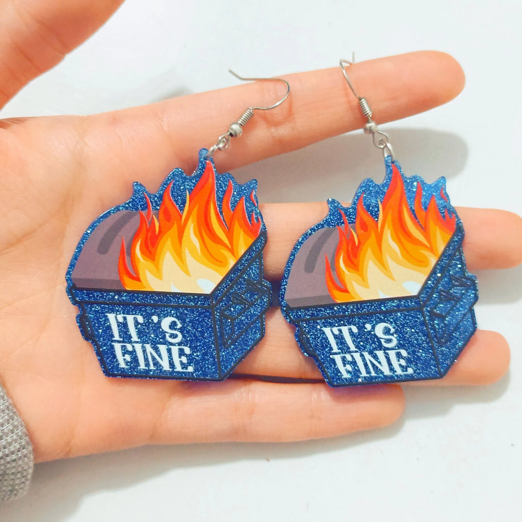 Glitter IT'S FINE Acrylic Earrings