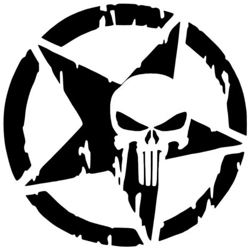Punisher Skeleton Pentagram Car Decal