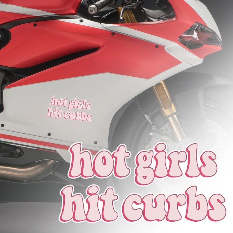  HOT GIRLS HIT CURBS CAR DECAL