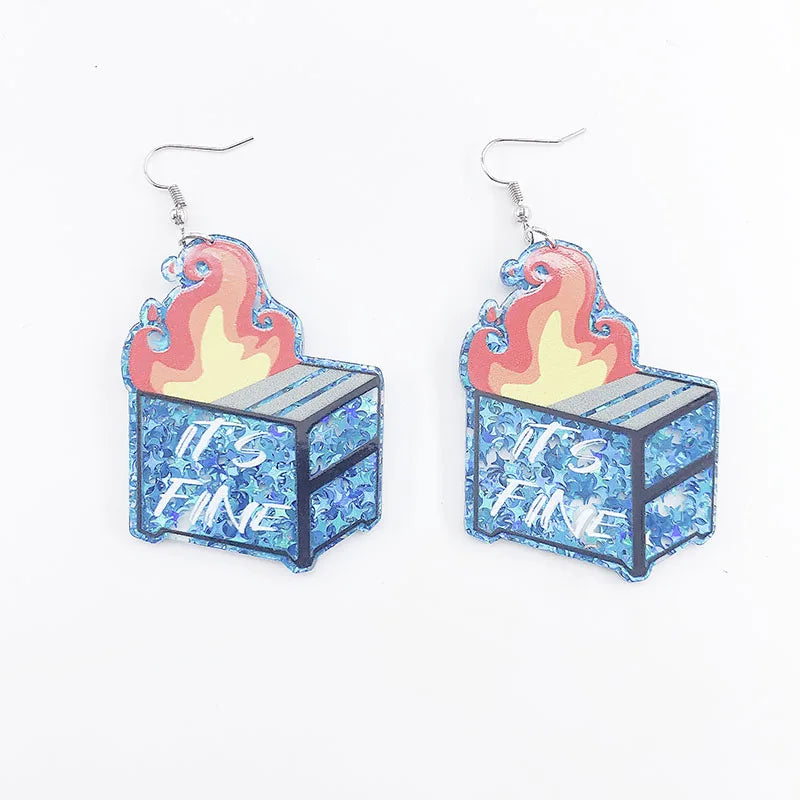 Glitter IT'S FINE Acrylic Earrings