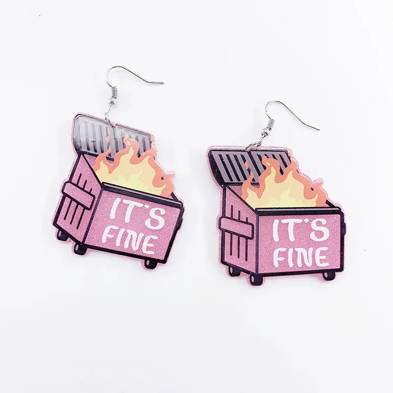 Glitter IT'S FINE Acrylic Earrings