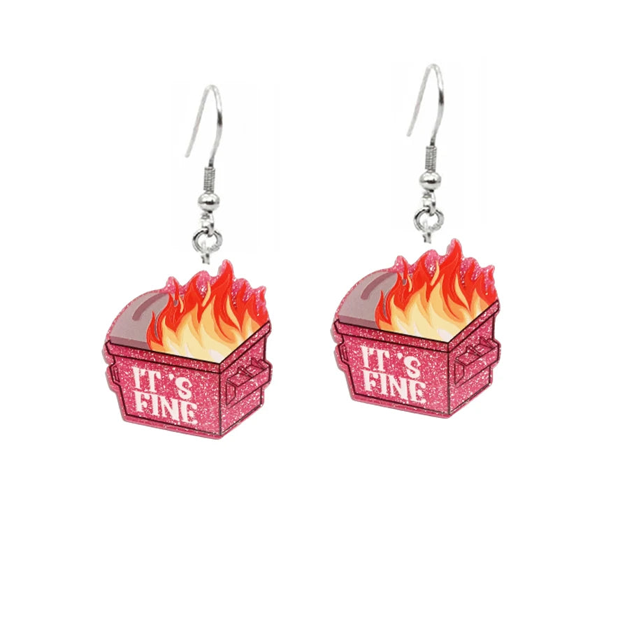 Glitter IT'S FINE Acrylic Earrings