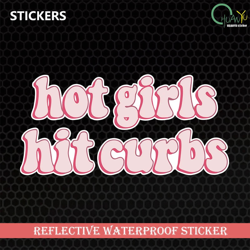  HOT GIRLS HIT CURBS CAR DECAL