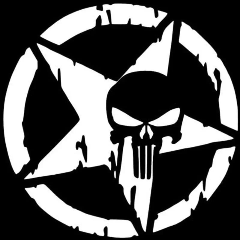 Punisher Skeleton Pentagram Car Decal