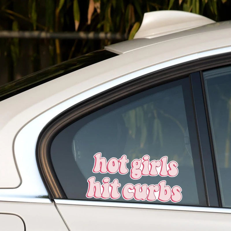  HOT GIRLS HIT CURBS CAR DECAL