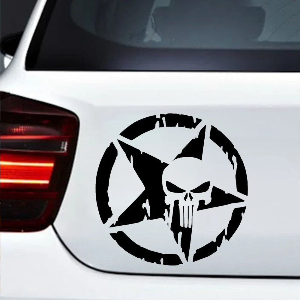 Punisher Skeleton Pentagram Car Decal