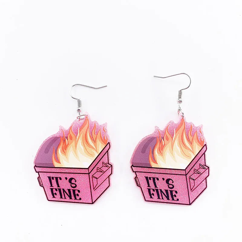Glitter IT'S FINE Acrylic Earrings