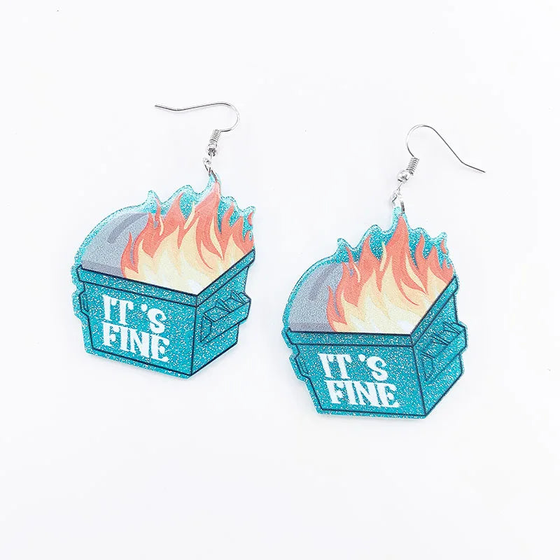 Glitter IT'S FINE Acrylic Earrings