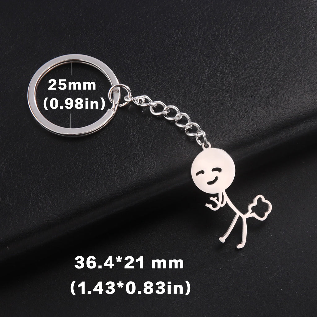 Funny Middle Finger Stickman Keychain 